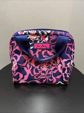 Vera Bradley Navy Floral Lunch bag with Pink Accents